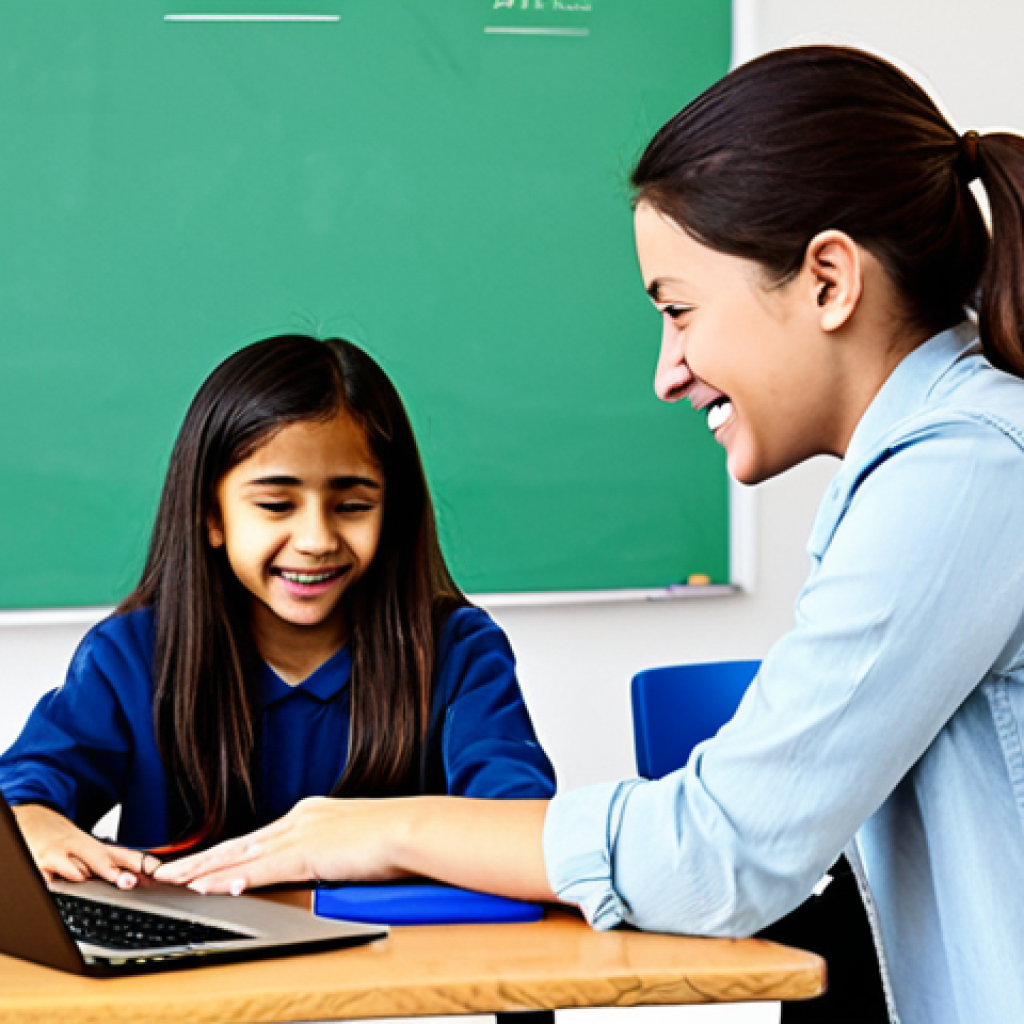 Playful Coding in a Classroom**

"A bright and colorful classroom filled with children of diverse backgrounds, all fully clothed in casual wear, working on laptops and tablets displaying colorful coding interfaces (Scratch or Blockly). The teacher, a young woman in professional attire, is assisting a student. The atmosphere is energetic and engaging, with visible expressions of excitement and problem-solving. Background: a whiteboard with simple coding concepts illustrated. Safe for work, appropriate content, family-friendly, digital art, perfect anatomy, well-formed hands, natural proportions."

**