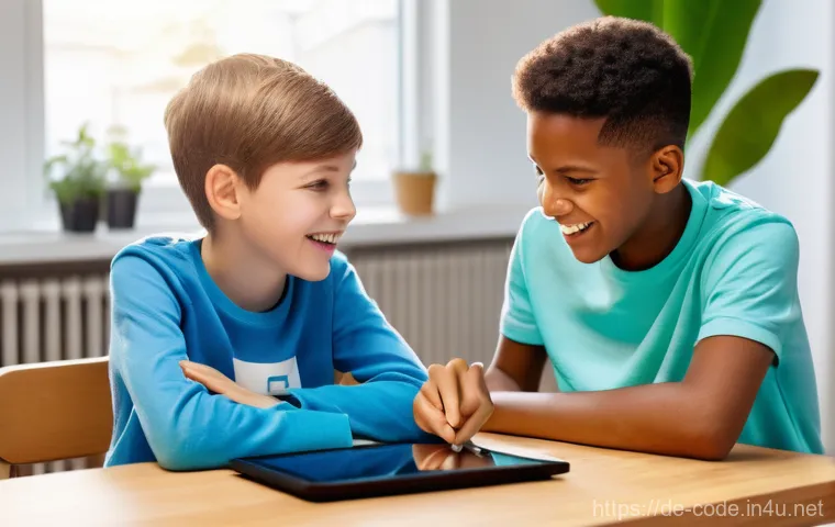 코딩교육지도사와 학습 동기 부여 사례 - **Prompt 1: Playful First Steps into Coding**
    A bright, vibrant image depicting a joyful 6-year-...