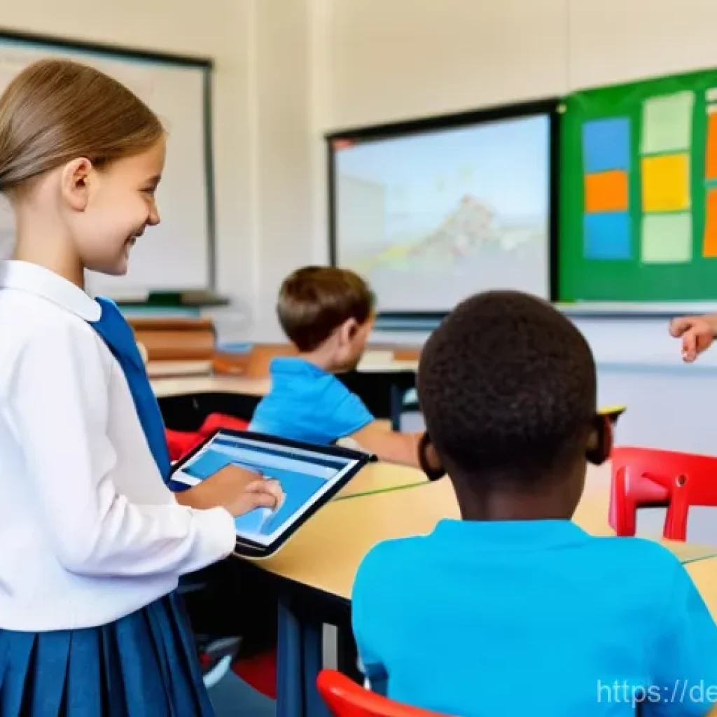 코딩교육지도사와 학습 경험 디자인 - **Prompt 1: Overcoming the Digital Divide in a German Classroom**
    A vibrant, realistic photo of ...