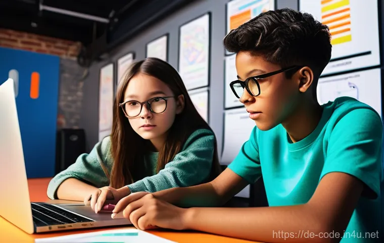 코딩교육지도사와 학습 경험 디자인 - **Prompt 1: Overcoming the Digital Divide in a German Classroom**
    A vibrant, realistic photo of ...