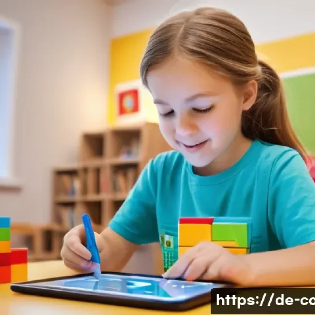 코딩교육지도사와 교육 지원 정책 사례 - **Prompt 1: Young Coder's Discovery**
    "A bright, cheerful image of a happy 7-year-old German gir...