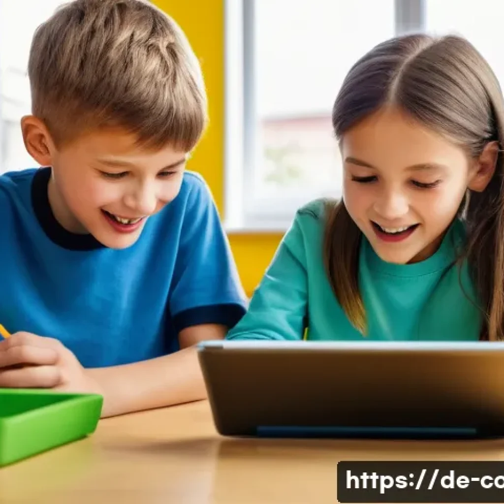 코딩교육지도사와 블록 기반 코딩 교육 사례 - **Prompt: Joyful Block-Based Coding Discovery in a German Classroom**
    "A vibrant, eye-level shot...